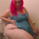 An attractive, fat, Goth-style girl sits on a toilet, pisses and shits. Nice pooping sounds and loud plops. She intimately speaks to the camera and comments on the smell. She wipes with some visible brown on her TP. Decent video. 720P HD. Over 5 minutes.